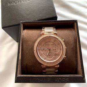 Michael Kors Parker Rose Gold Blush Acetate Watch